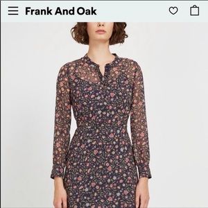 Frank and Oak Sheer Floral Midi Dress